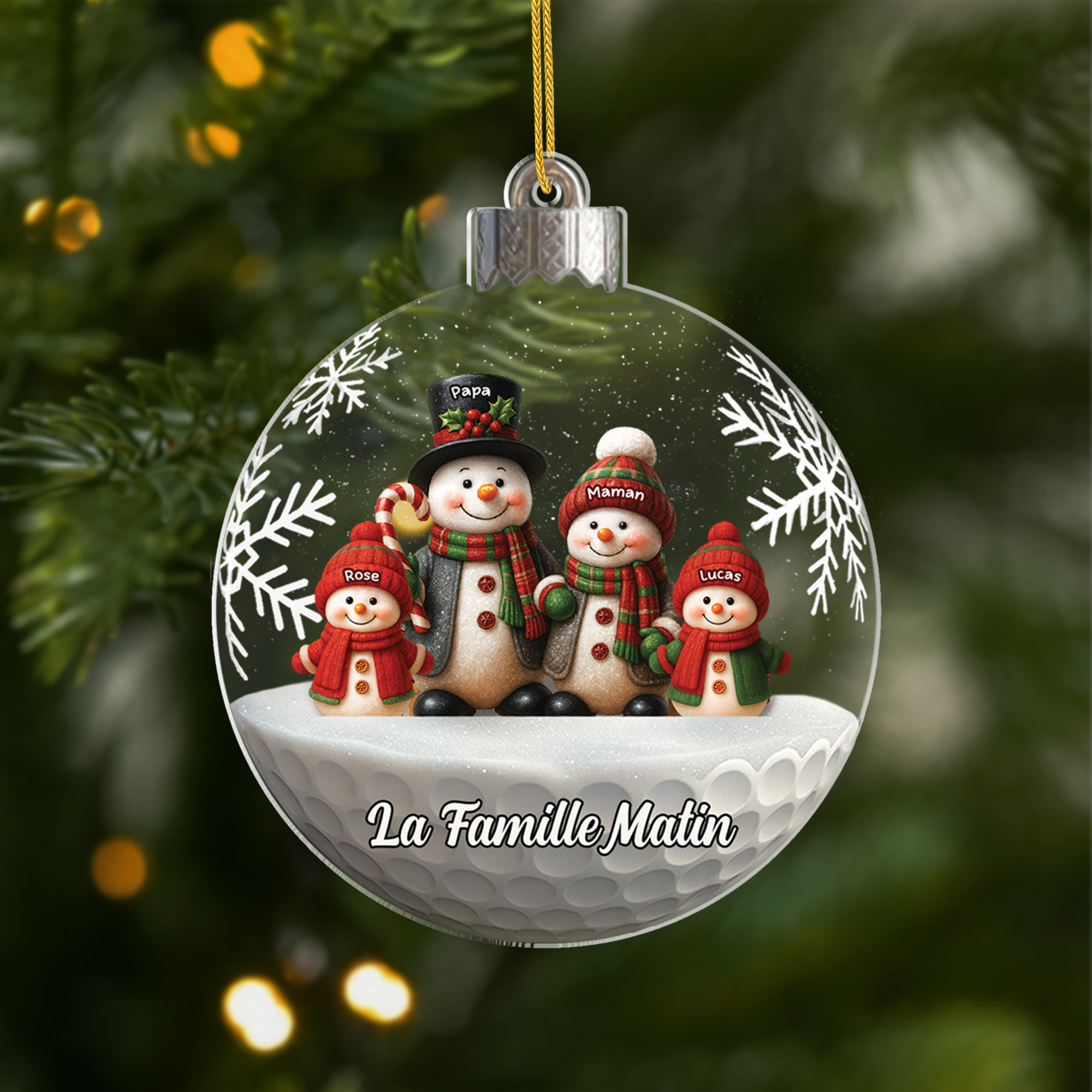 7156OFR1 effet dimpression 3d ornement acrylique personnalise boule de noel famille laine 7156ott5i