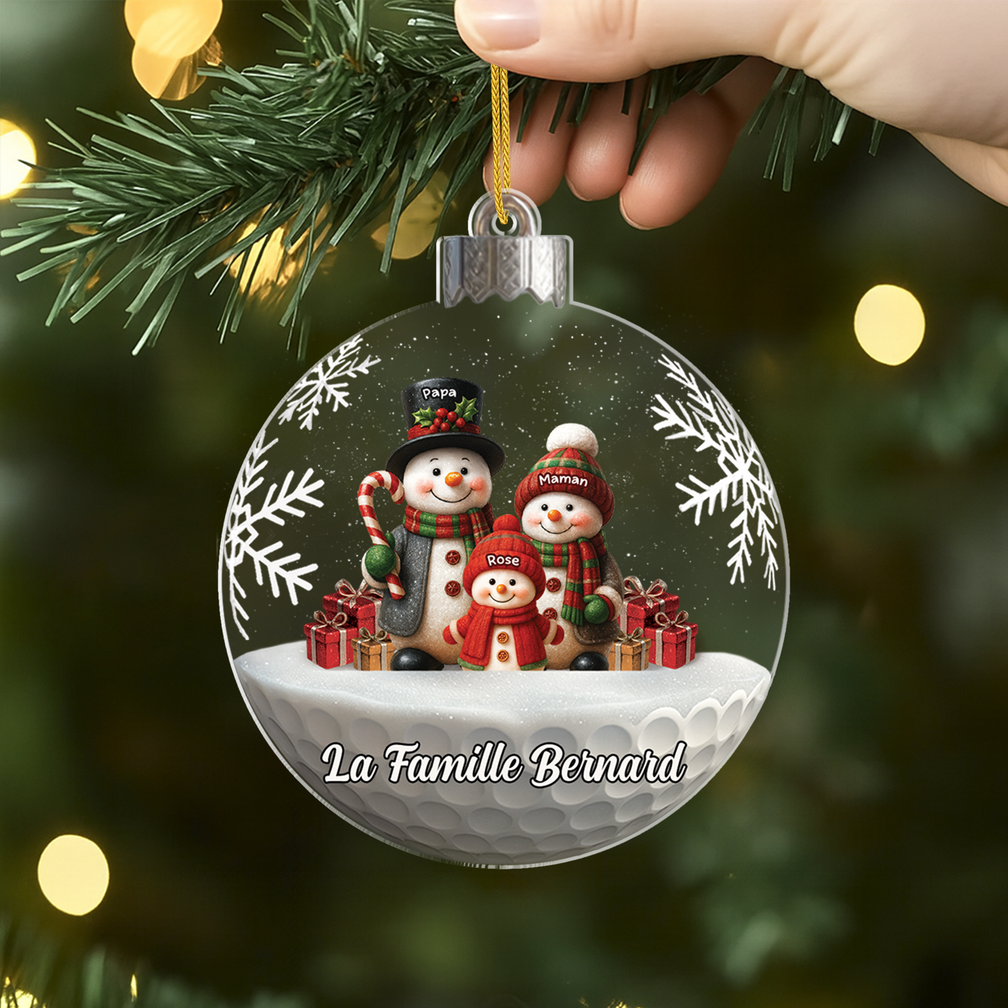 7156OFR2 effet dimpression 3d ornement acrylique personnalise boule de noel famille laine 7156ott5i