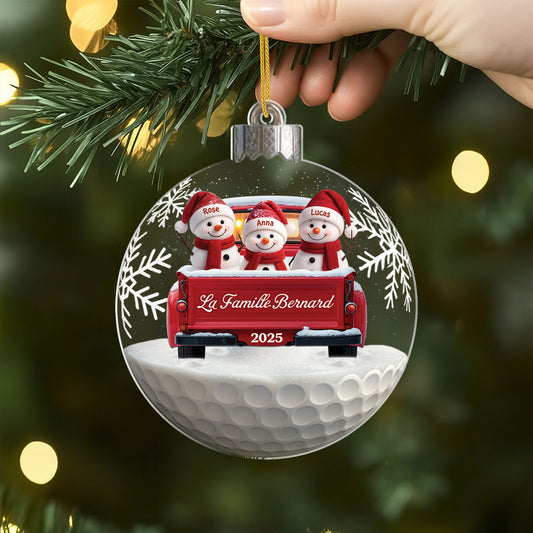 7159OFR2 effet dimpression 3d ornement acrylique personnalise boule de noel famille bonhomme de neige 7159otv5i