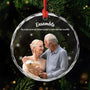 7160OFR1 ornement noel en verre personnalise couple avec photo ensemble de notre premier baiser 7160otl5g