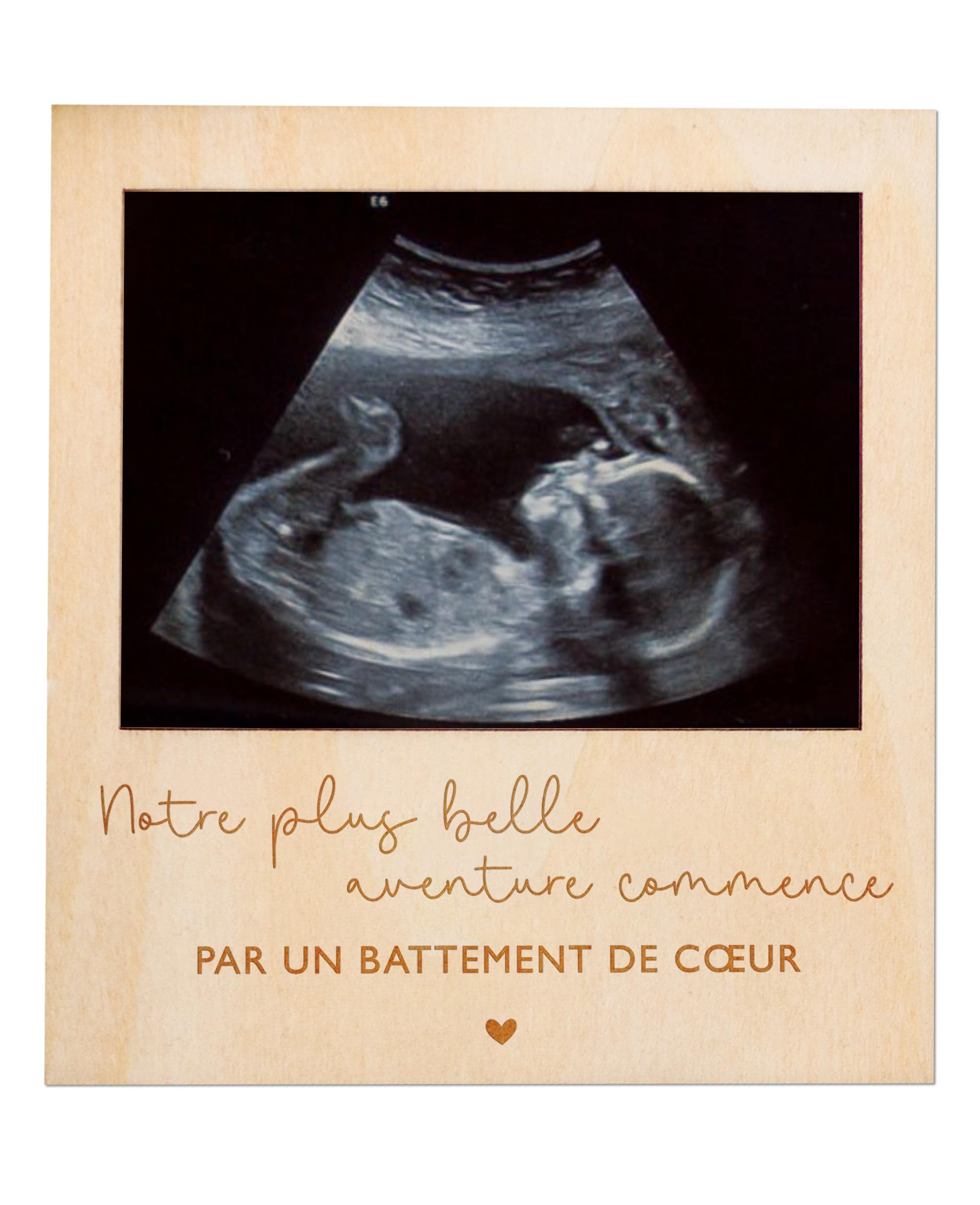 Annonce grossesse avec cadre photo avec échographie