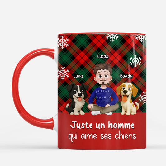 7170MFR2 mug de noel personnalise une fille qui aime ses chiens 7170mkpcc