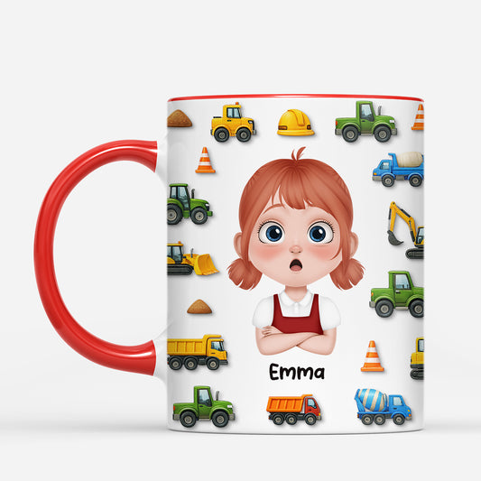 7178MFR2 effet dimpression 3d mug personnalise enfant vehicules de chantier 7178m8tzk