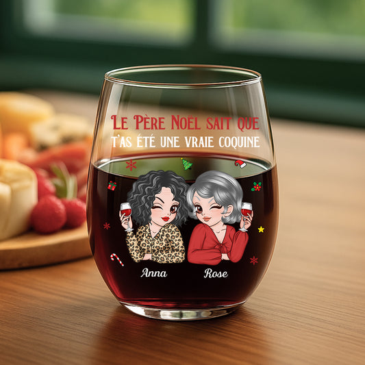 7180IFR2 verre a vin personnalise sans pied pour meilleure amie le pere noel sait 7180ikl5a
