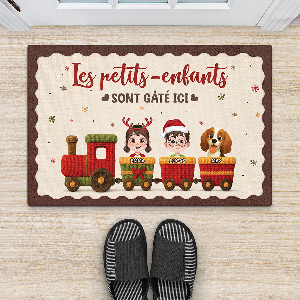 7202DFR2 paillasson personnalise famille petits enfants sont gates 7202d6kzi