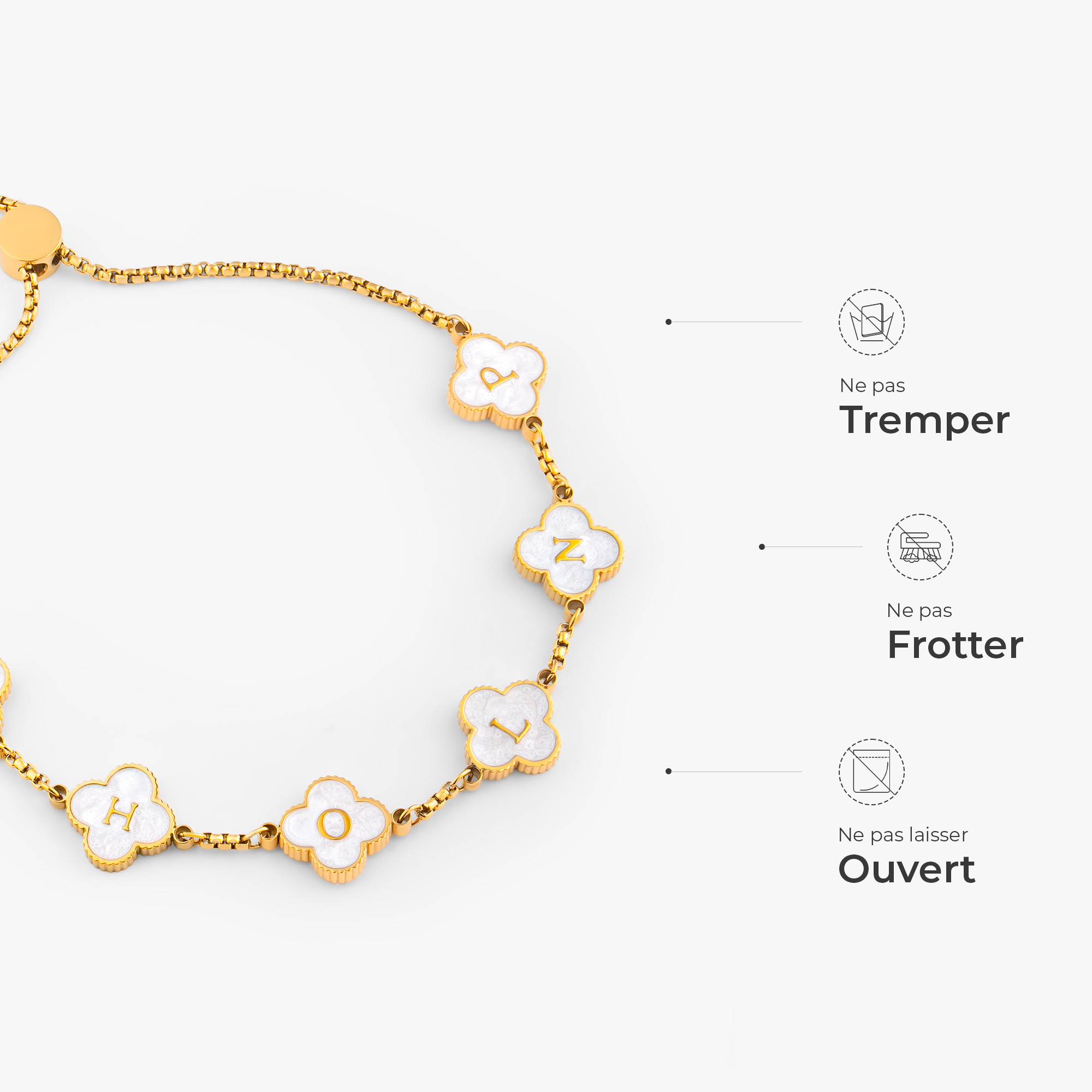 7218JFR4 bracelet trefle 4 feuilles_ personnalise femmehomme cadeau porte chance_ 7218j0p5a