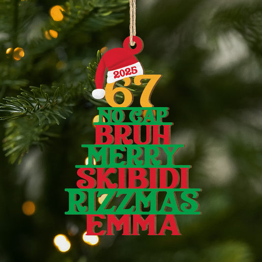 7228OFR1 ornement en bois a 1 couche personnalise pour femmehomme sapin de noel_ humour avec argots 7228oktma
