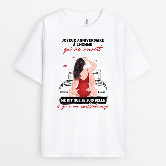 7233AFR1 t shirt personnalise couple joyeux anniversaire a mon hommefemme 7233aktwg