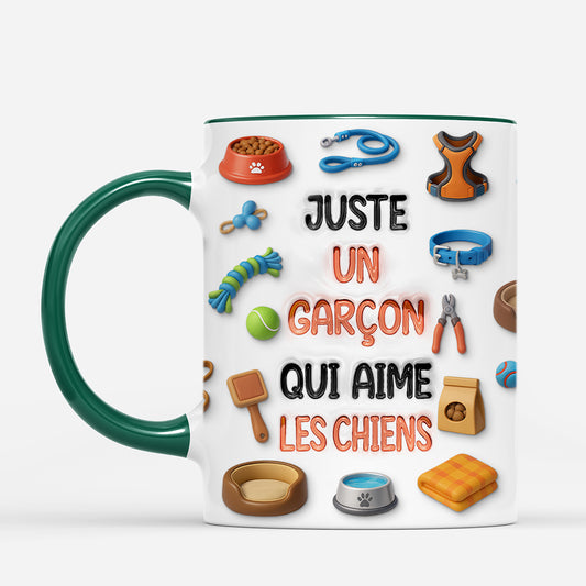 7246MFR2 effet dimpression 3d mug personnalise chien une fille qui aime le chien 7246mkvzc
