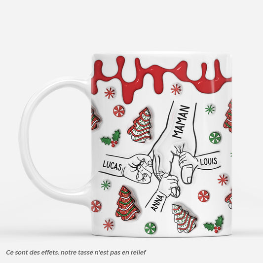 7248MFR1 effet dimpression 3d mug de noel personnalise mamie maman avec ses petits 7248mktwa