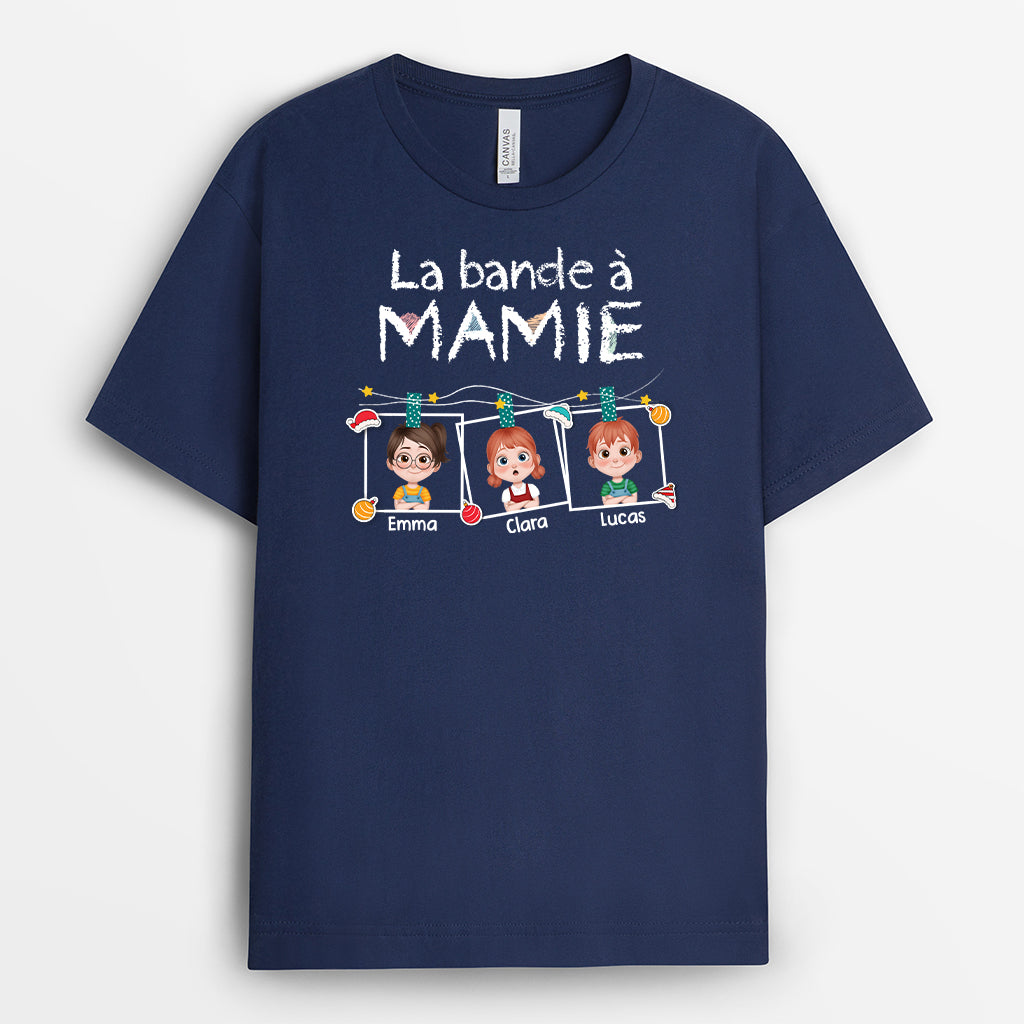 7255AFR2 t shirt personnalise joyeux noel avec la bande a papy mamie 7255akt5b