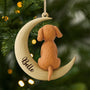 7260OFR1 effet dimpression 3d ornement noel en bois a 1 couche personnalise chien sous les etoiles 7260o