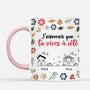 7262MFR2 effet dimpression 3d mug personnalise amis avec fleur vivre a cote 7262m8v5f