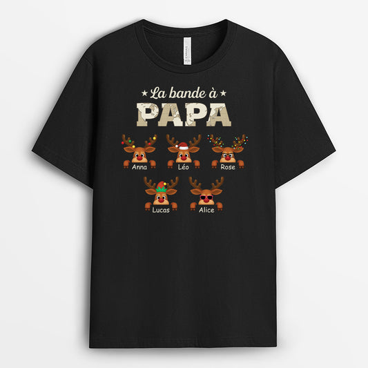7263AFR1 t shirt personnalise de noel pour papamaman la bande a papa renne 7263a3z5b