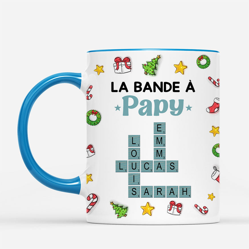 7264MFR2 effet dimpression 3d mug personnalise de noel la band a mamie papy avec mots croises 7264mkq5a