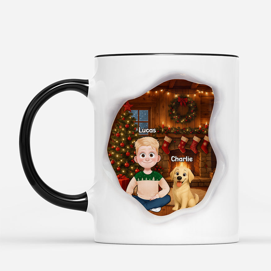 7265MFR2 effet dimpression 3d mug personnalise celebrer noel avec chien 7265mtl5c