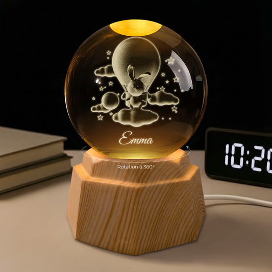 7272LFR1 veilleuse boule de cristal 3d personnalisee pour enfant mon animal spirituel 7272l5l5k