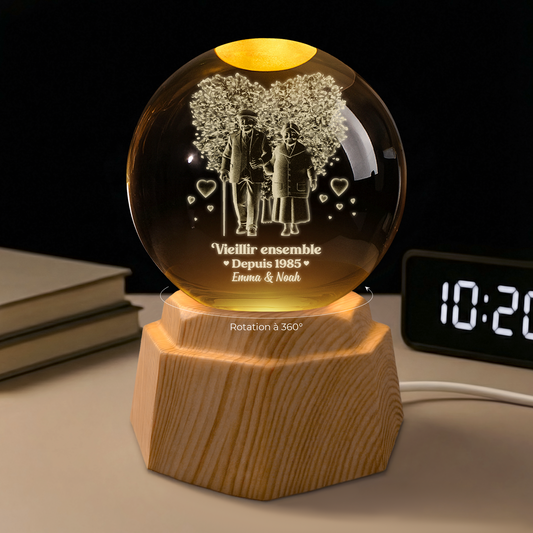 7275LFR1 veilleuse boule de cristal 3d personnalisee pour anniversaire couple senior vieillir ensemble 7275l5v5g