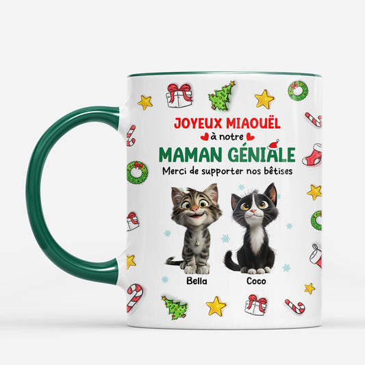 7278MFR2 effet dimpression 3d mug de noel personnalise chien joyeux ouafel a maman 7278m