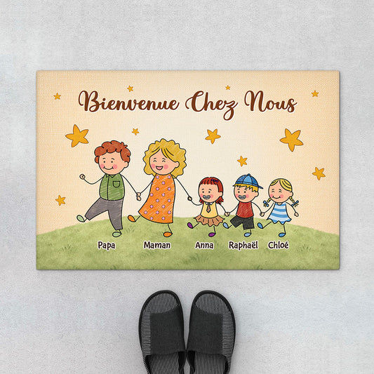 7280DFR1 paillasson personnalise famille toute la famille sous les etoiles 7280d3v5i
