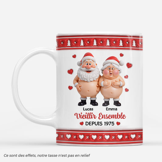 7283MFR1 effet dimpression 3d mug de noel personnalise couple unique vieillir ensemble 7283m8twg