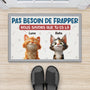 7285DFR2 paillasson personnalise chat pas besoin de frapper je sais 7285d8kcd