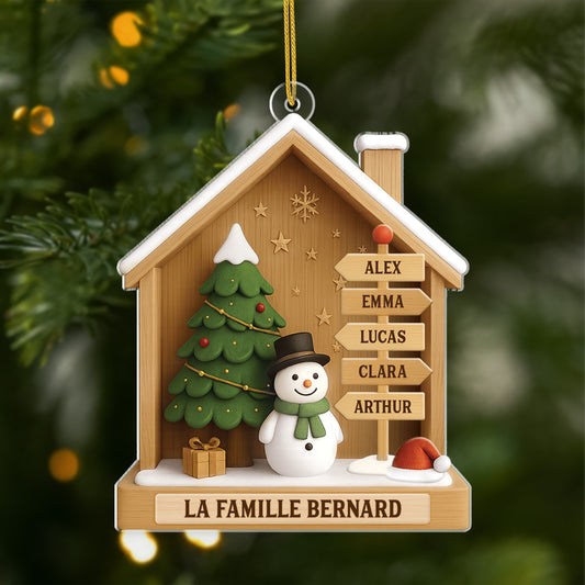 7287OFR1 effet dimpression 3d ornement de noel acrylique personnalise famille chaleureuse 7287othmi