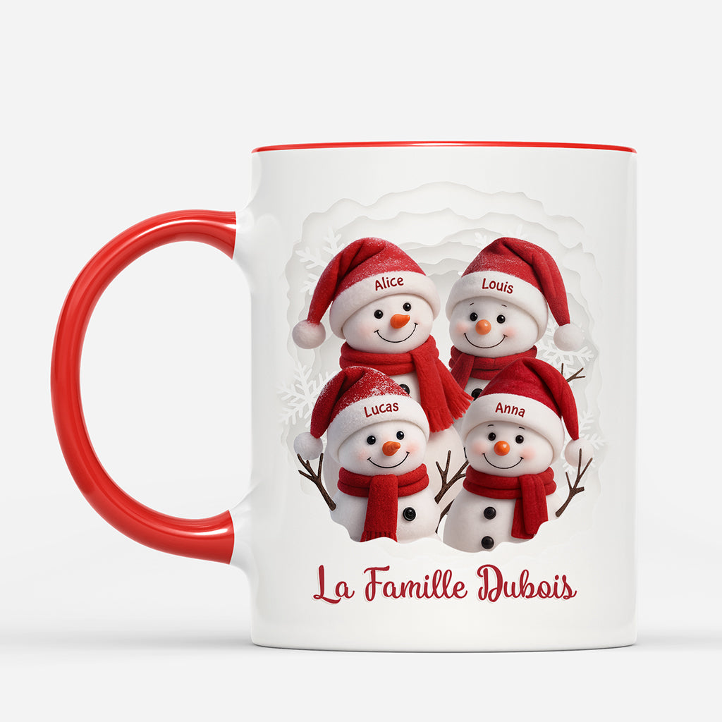 7288MFR2 effet dimpression 3d mug personnalise famille de noel bonhomme de neige 7288m8vni