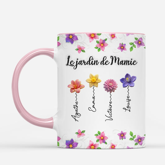 7295MFR2 effet dimpression 3d mug personnalise fleur le jardin de mamie maman 7295m6vza