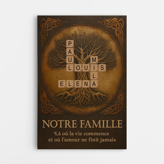 7303CFR1 toile personnalisee mots croises arbre de vie magique 7303c6tzi