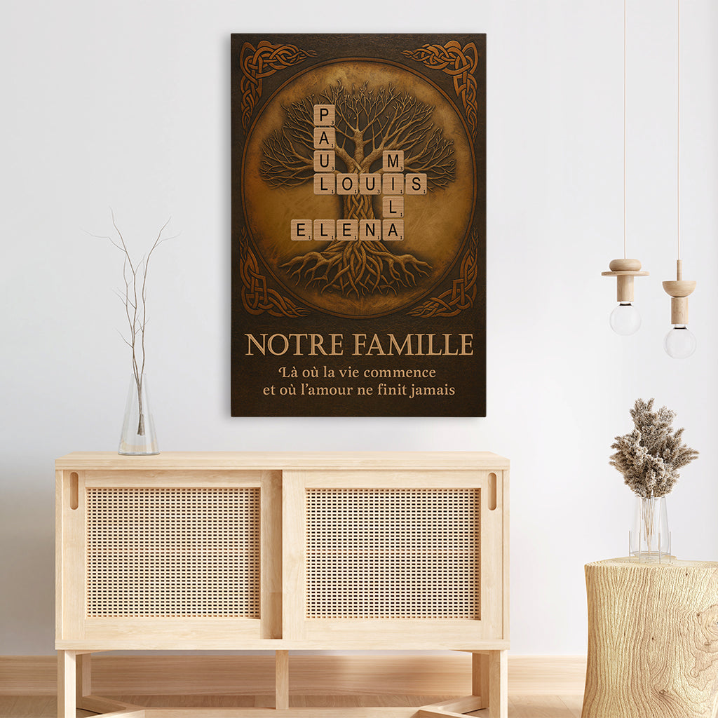 7303CFR3 toile personnalisee mots croises arbre de vie magique 7303c6tzi