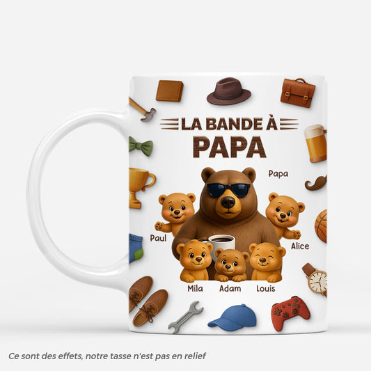 7304MFR1 effet dimpression 3d mug personnalise bande de papa papy ours 7304m6vzb
