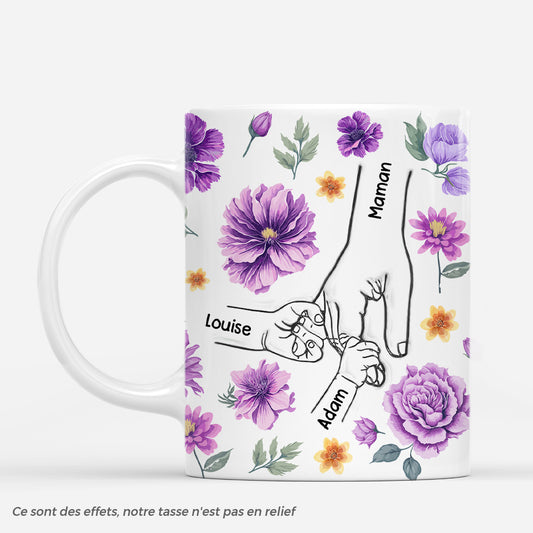 7317MFR1 mug personnalise maman mamie avec fleur aquarelle 7317m3vaa