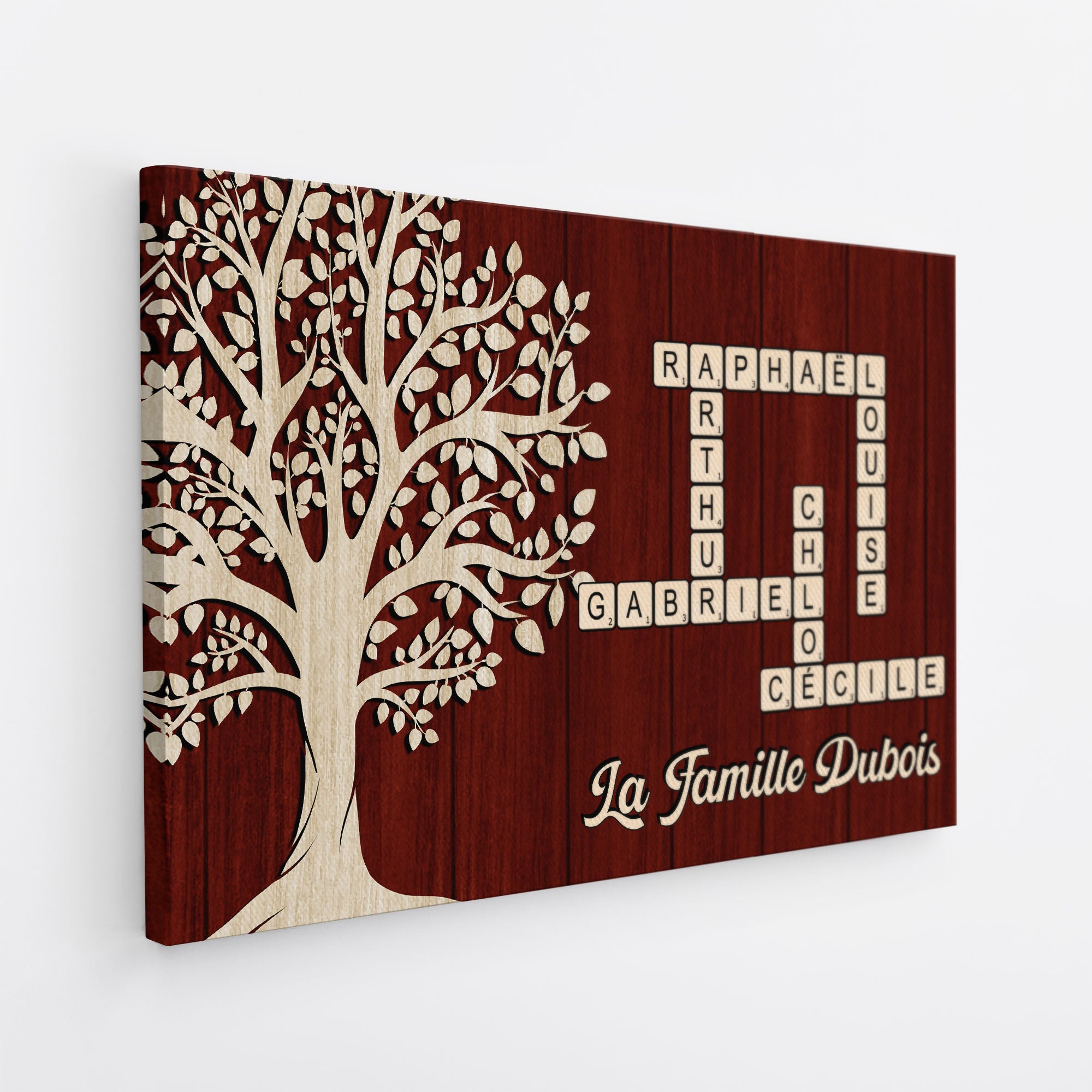 7329CFR2 toile personnalisee famille arbre de vie avec mots croises 7329c8v5i