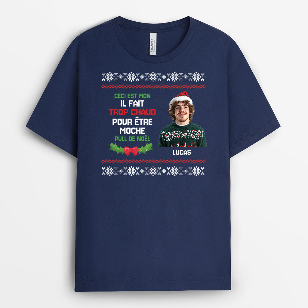 7346AFR2 t shirt personnalise ceci est mon t shirt de noel drole 7346a6mna