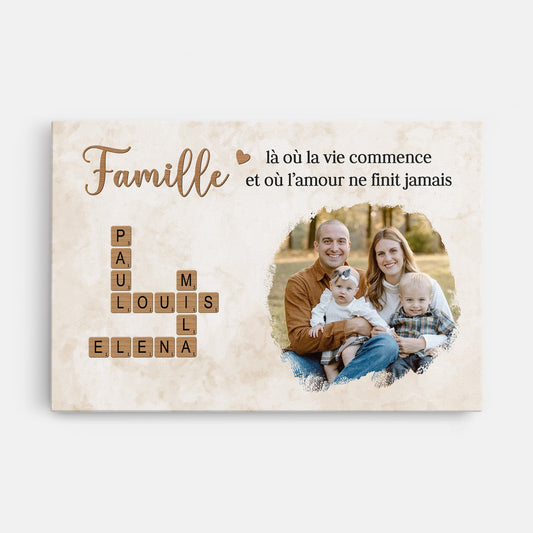 7347CFR1 toile personnalisee avec photo et mots croises notre amour de famille 7347c3lti_1