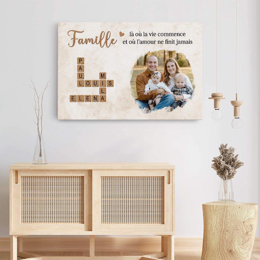 7347CFR1 toile personnalisee avec photo et mots croises notre amour de famille 7347c3lti_3