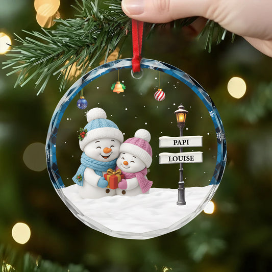 7362OFR2 ornement en verre personnalise papy mamie et petit enfant a noel 7362o3t5a