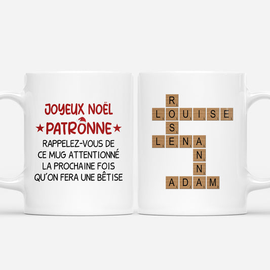 7370MFR1 mug personnalise collegue avec mots croises joyeux noel patron 7370mkpco