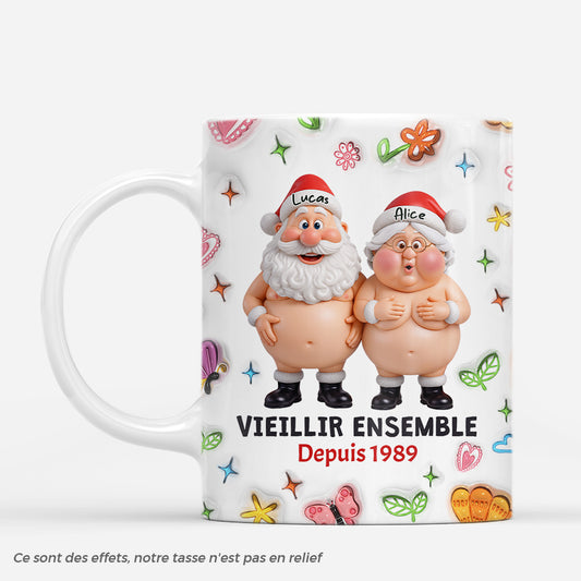 7373MFR1 effet dimpression 3d joli mug personnalise couple pere noel vieillir ensemble 7373m3v5g