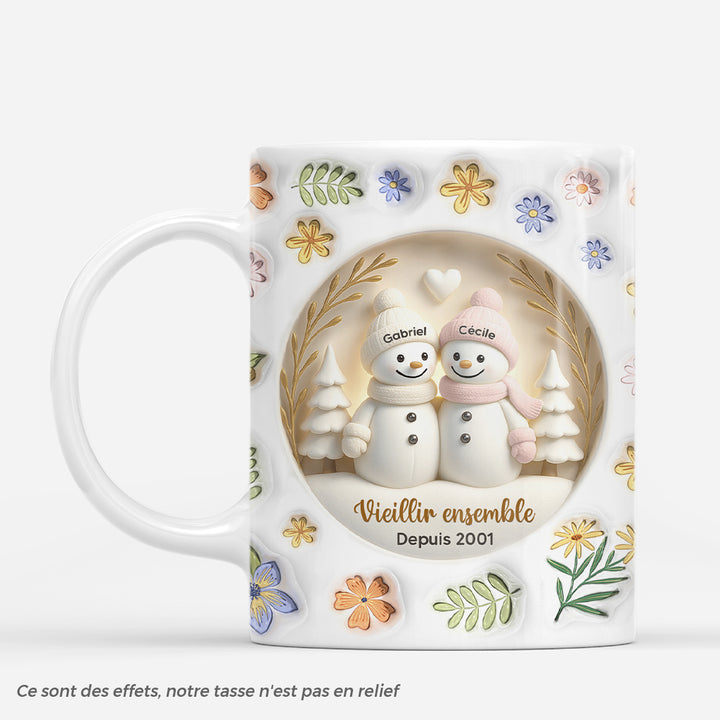 Mug Pingouin Love You – Cadeau Saint-Valentin, Mariage, Noël – Blanc 11oz – Céramique