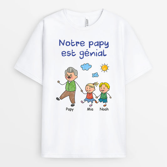 7429AFR1 t shirt personnalise famille mamie papy es extraordinaire 7429a8pzb