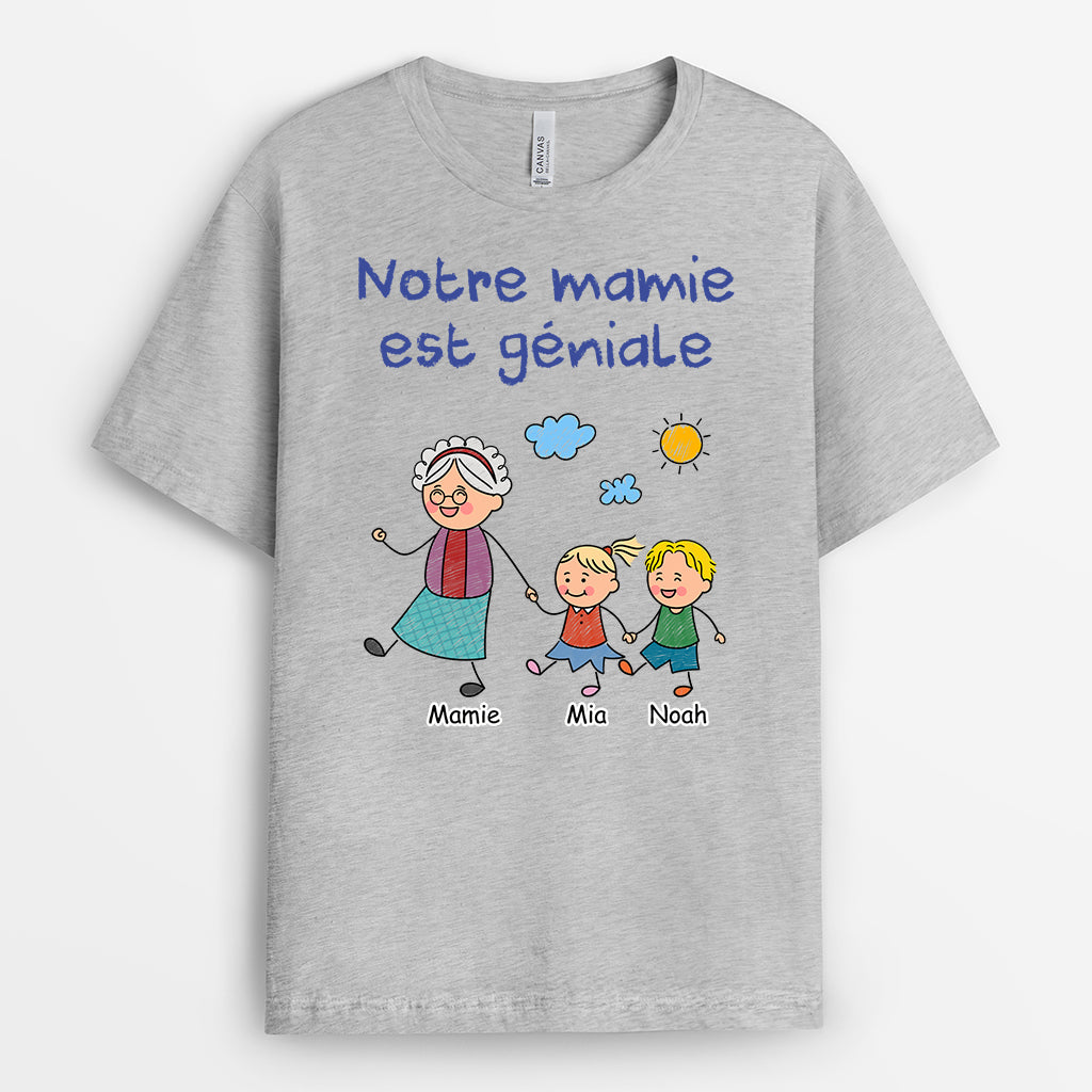 7429AFR2 t shirt personnalise famille mamie papy es extraordinaire 7429a8pzb