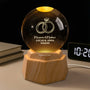 7437LFR1 veilleuse boule de cristal 3d personnalisee bagues de couple 7437lttqg