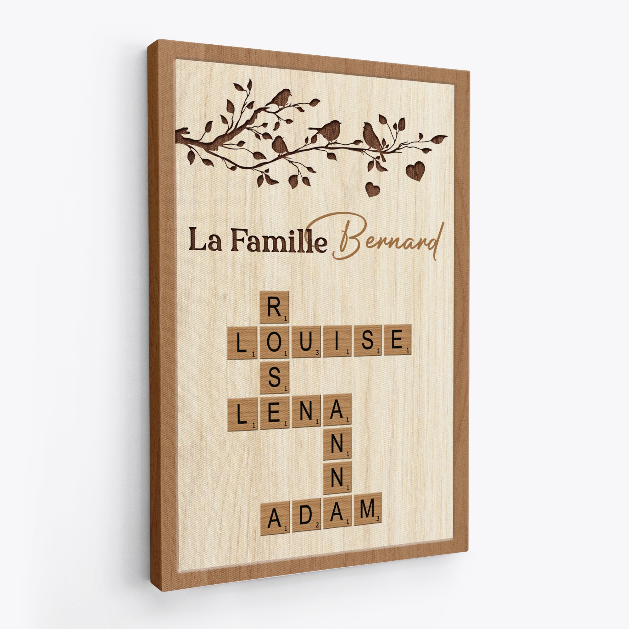 7451CFR2 toile mot croise personnalise scrabble prenoms famille 7451c3pzi
