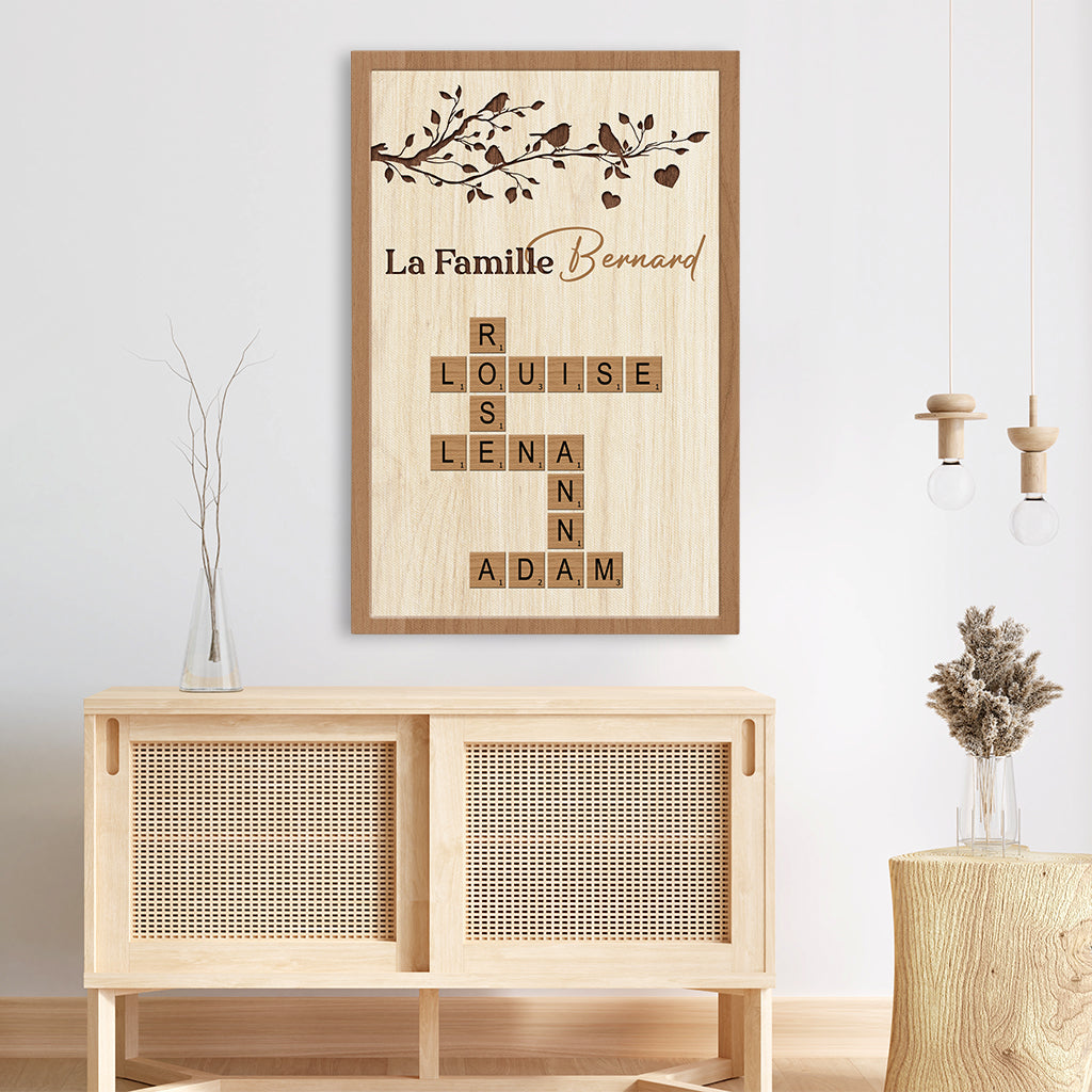 7451CFR3 toile mot croise personnalise scrabble prenoms famille 7451c3pzi