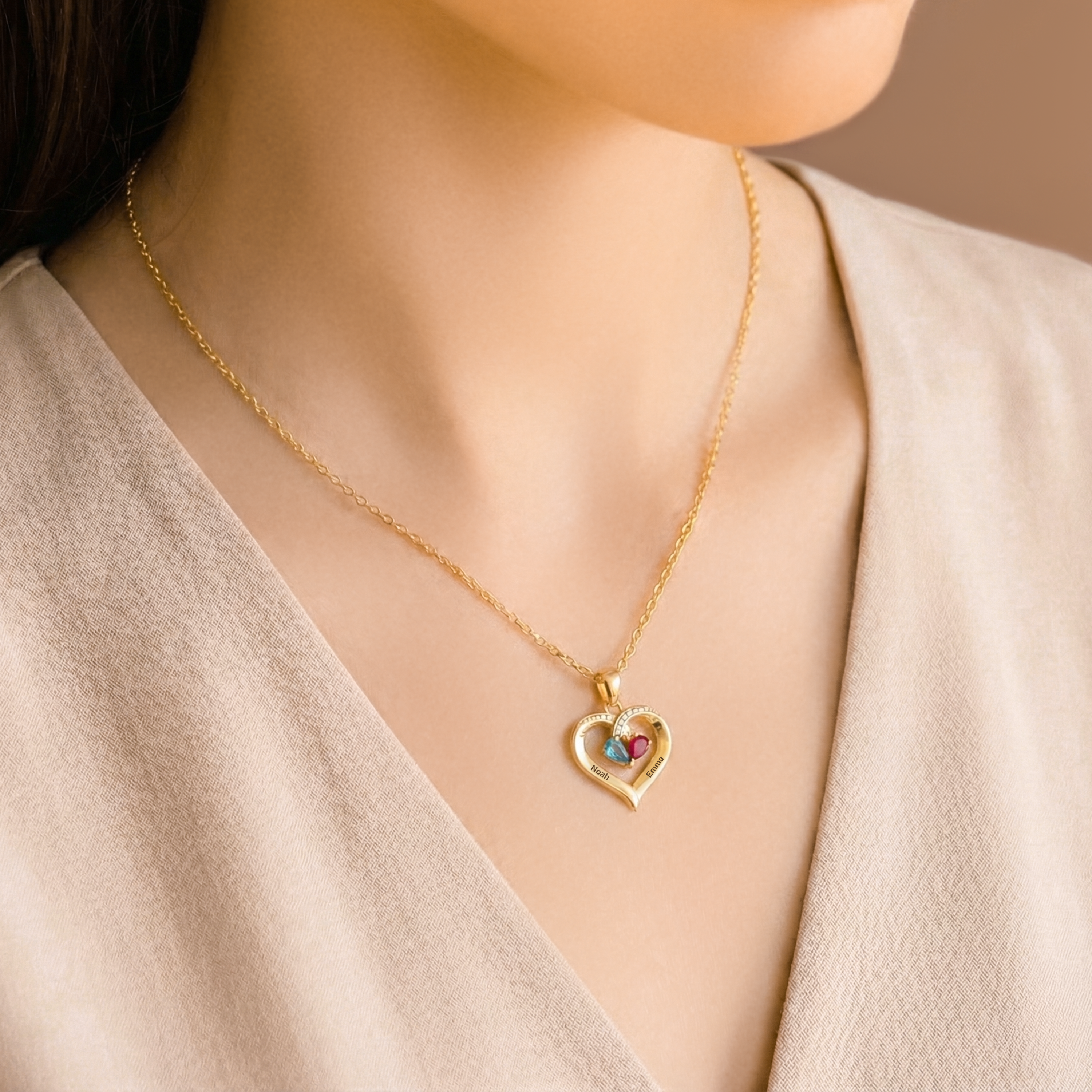 7460JFR2 collier pierre de naissance personnalise mon petit coeur 7460j0p5g