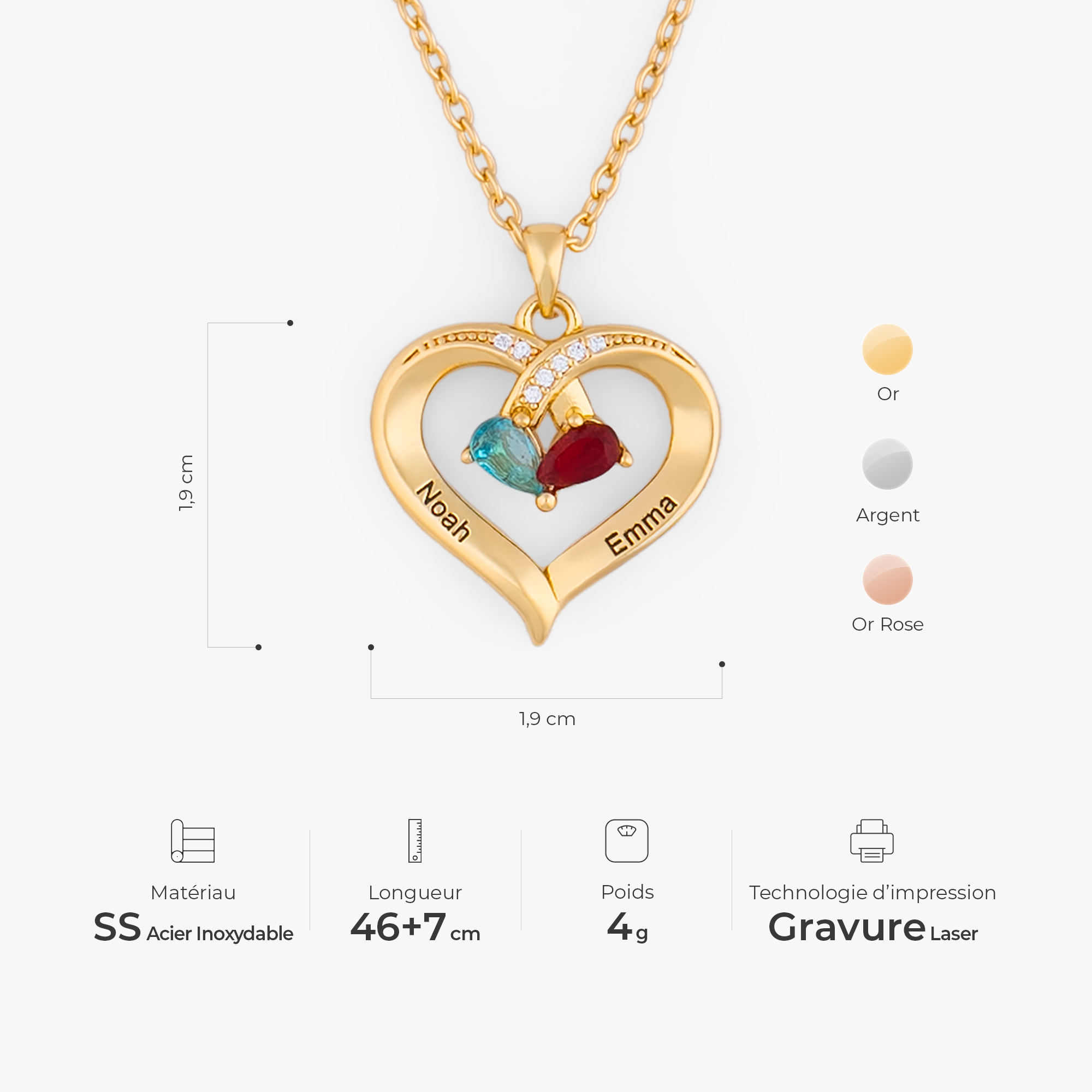 7460JFR3 collier pierre de naissance personnalise mon petit coeur 7460j0p5g