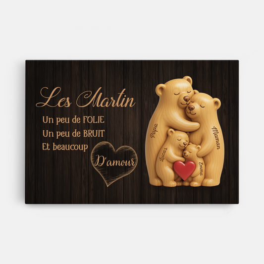 7468CFR1 toile personnalisee amour de la famille ours 7468c6t5i