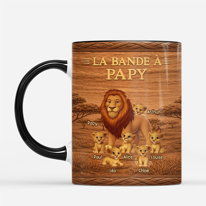 7479MFR2 effet dimpression 3d mug personnalise meilleur papa papi de la terre des lions 7479m6vzb
